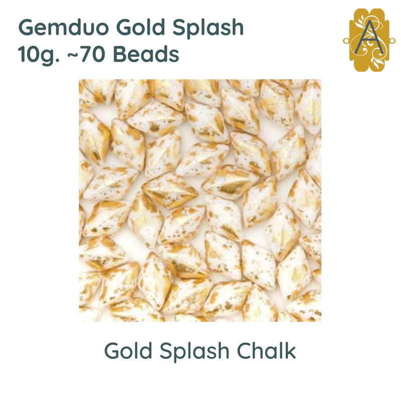 Gemduo Beads by Matubo, Gold Splash Collection, 10g, 10 colors - The Argus Collection