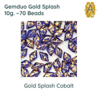 Gemduo Beads by Matubo, Gold Splash Collection, 10g, 10 colors - The Argus Collection