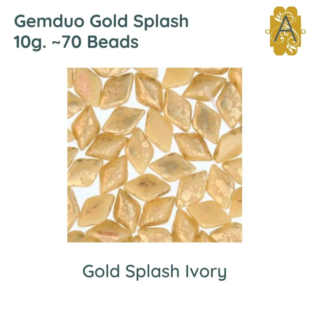 Gemduo Beads by Matubo, Gold Splash Collection, 10g, 10 colors - The Argus Collection