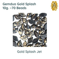 Gemduo Beads by Matubo, Gold Splash Collection, 10g, 10 colors - The Argus Collection