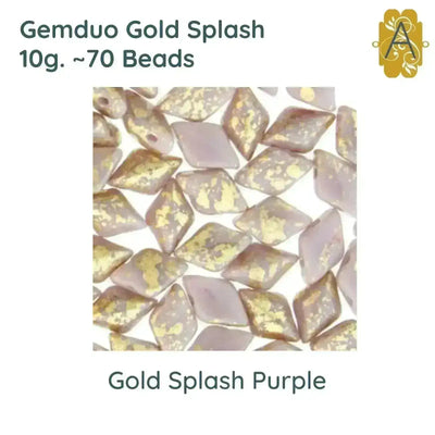 Gemduo Beads by Matubo, Gold Splash Collection, 10g, 10 colors - The Argus Collection