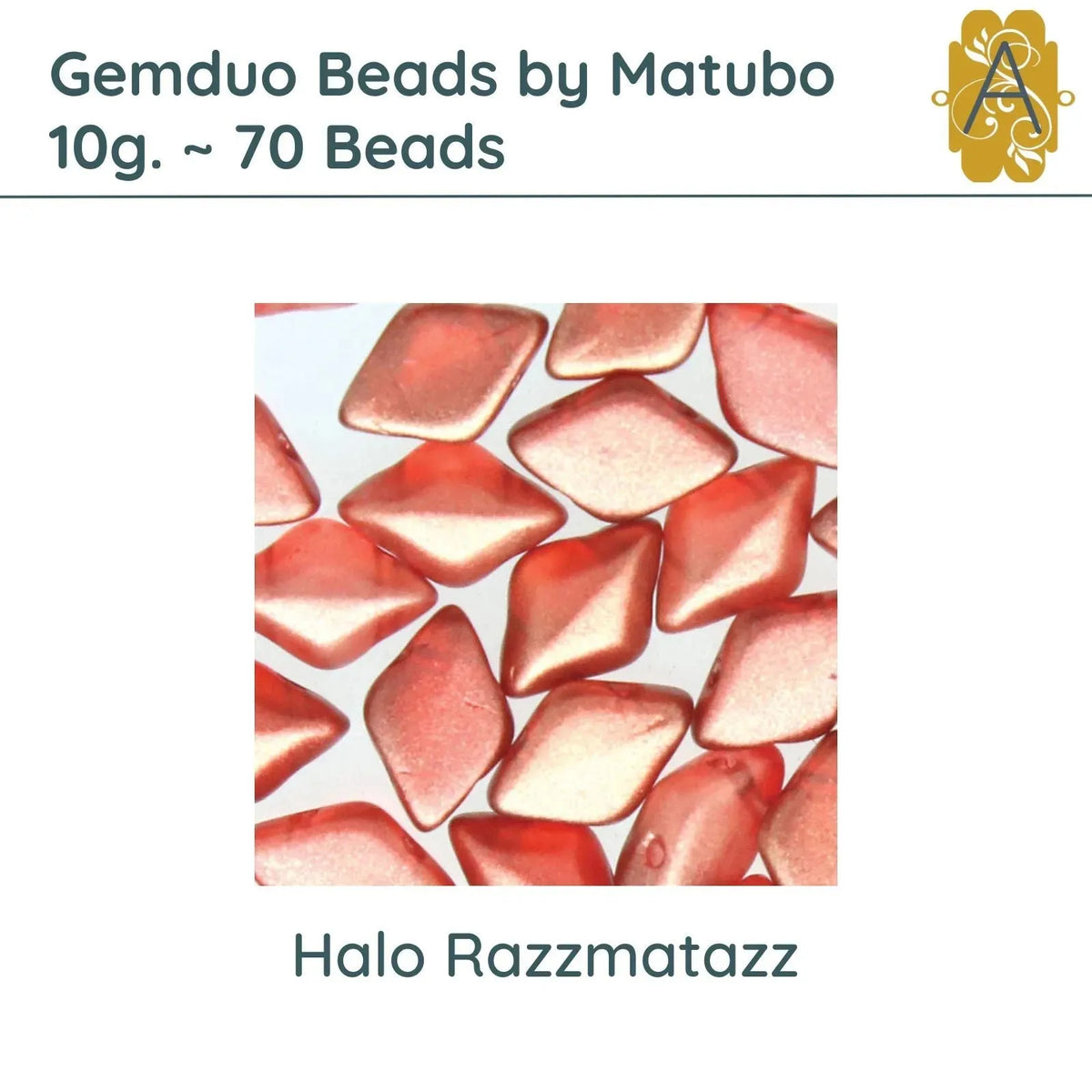 Gemduo Beads by Matubo, 10g., Halo Razzmatazz - The Argus Collection