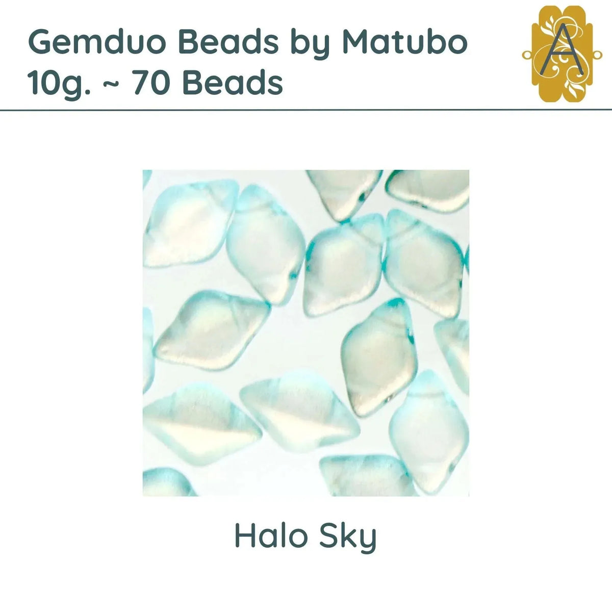 Gemduo Beads by Matubo, 10g., Halo Sky - The Argus Collection