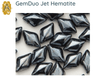 Gemduo Beads by Matubo, Jet & Chrome Collection, 10g - The Argus Collection