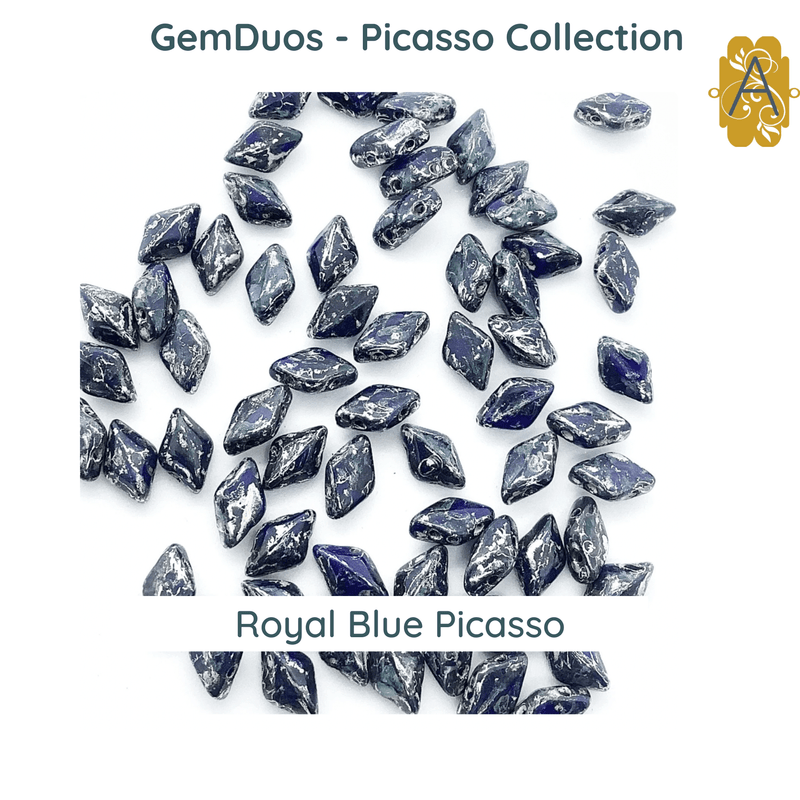 Gemduo Beads by Matubo, Picasso Collection, 10g - The Argus Collection