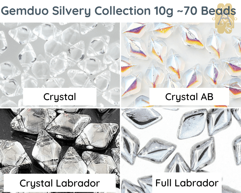 Gemduo Beads by Matubo, Silvery Collection, 10g - The Argus Collection