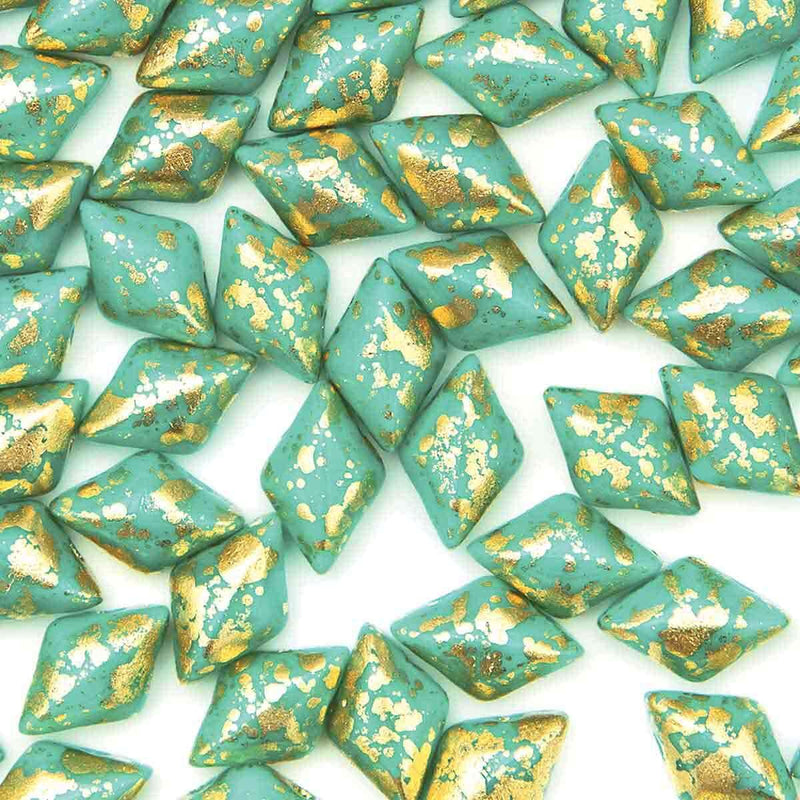Gemduo Gold Splash Turquoise Green