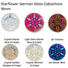 Starflower German Glass Cabochons, 18mm - The Argus Collection