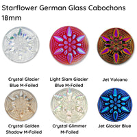 Starflower German Glass Cabochons, 18mm - The Argus Collection