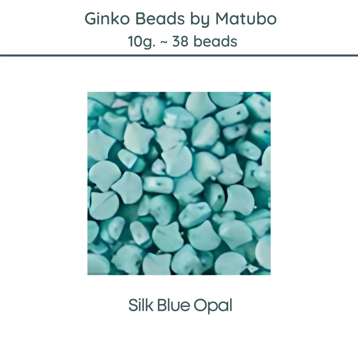 Ginko Beads, Silk Blue Opal, 10g - The Argus Collection