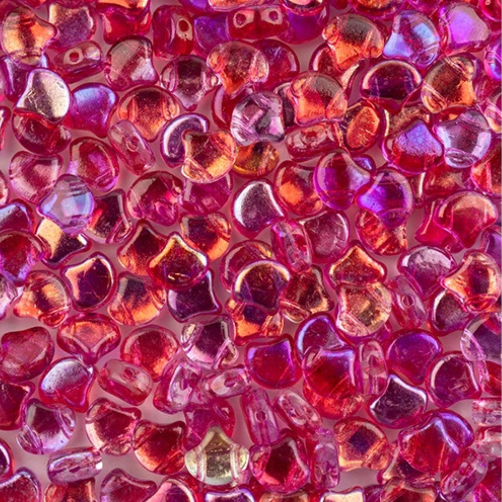 Ginko Beads, Crystal Summer Rainbow Pink
