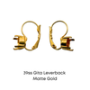 Gita Leverback Earring Settings, for 39ss/8mm Crystal - 1 pair