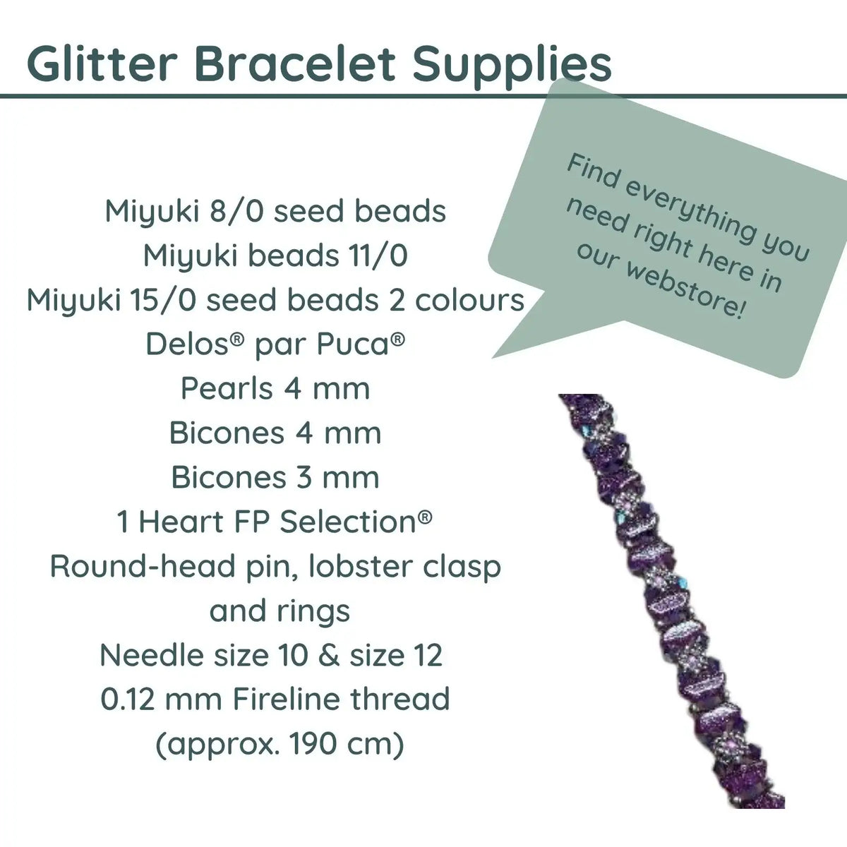 GlitterBraceletMaterials - The Argus Collection