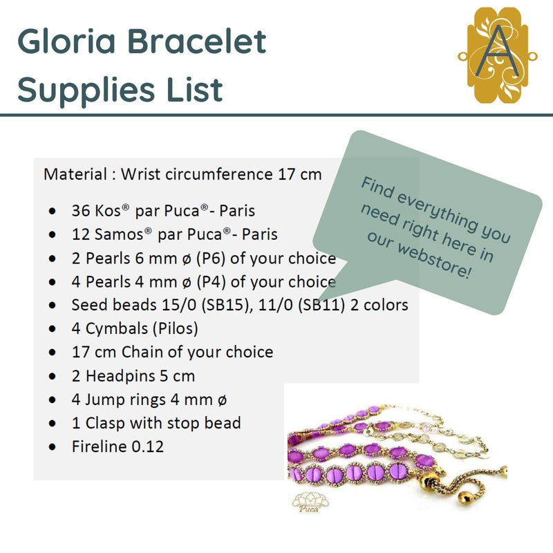 Gloria Bracelet Pattern Par Puca - The Argus Collection