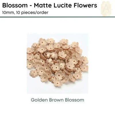 Blossom Matte Lucite Flower Beads or Bead Caps, 10mm. 6 Colors - The Argus Collection