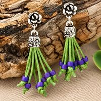 Example tassel earrings made with TierraCast Succulent earring posts