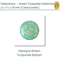 Cabochon par Puca, 18mm, Green Turquoise, 3 Finishes - The Argus Collection