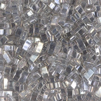 Clear rectangular bead jewelry craft beads with two holes, shiny and translucent