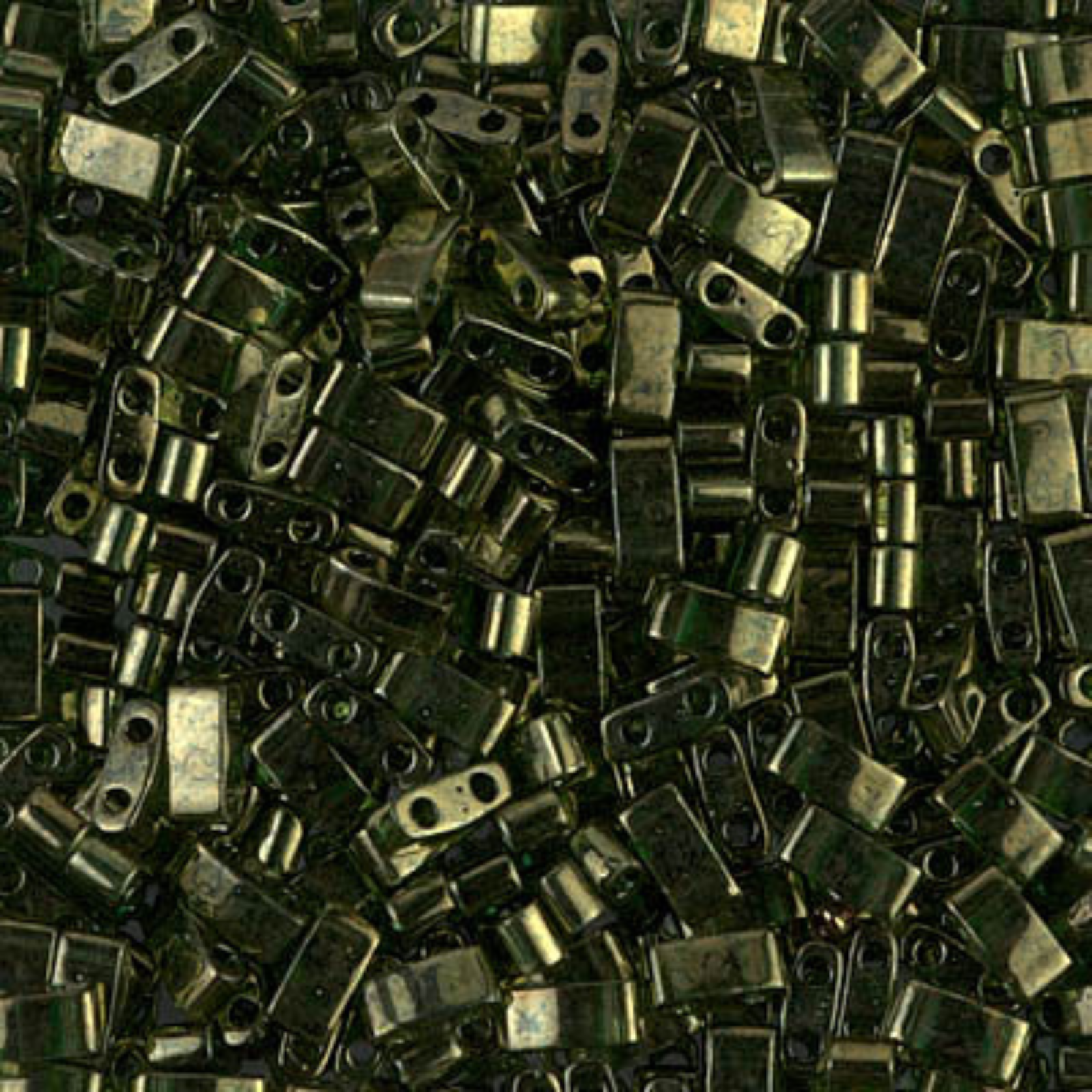 Miyuki Half Tila, HTL-306, Olive Green Gold Luster 5g