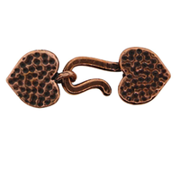 Hammered Heart Hook & Eye, Crimp End & Clasp