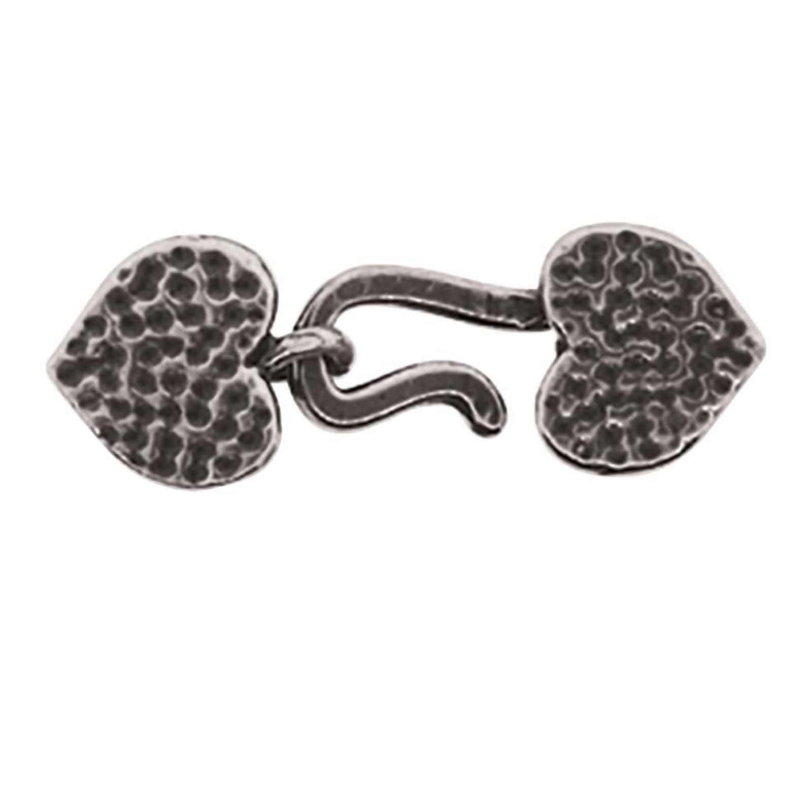Hammered Heart Hook & Eye, Crimp End & Clasp
