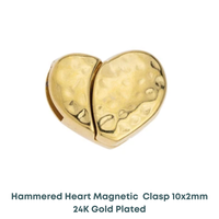 Hammered Heart Clasp, for 10mm Flat Leather or Cork