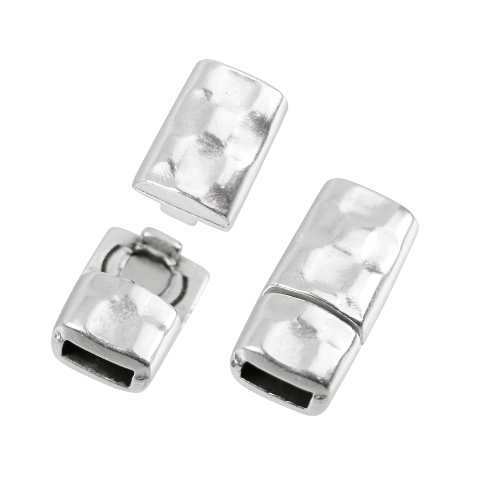 Hammered Magnetic Clasp for Leather or Cork, 5mm