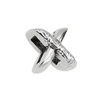 Hammered X Slider for 5mm Flat Leather or Cork , Antique Silver - The Argus Collection