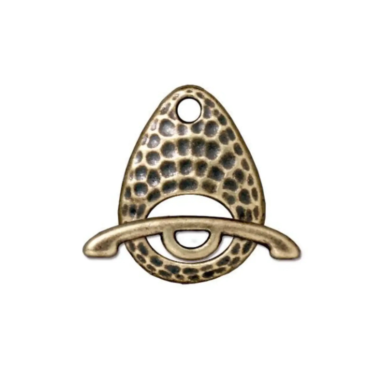 Tierracast, Hammertone Ellipse Clasp - Tierracast, Hammertone Ellipse Clasp - Antique Brass , The Argus Collection