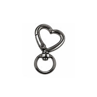 HeartLobsterClasp-Gunmetal - The Argus Collection