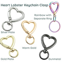 Heart Lobster Clasp, Keychain or Lanyard Closure - The Argus Collection