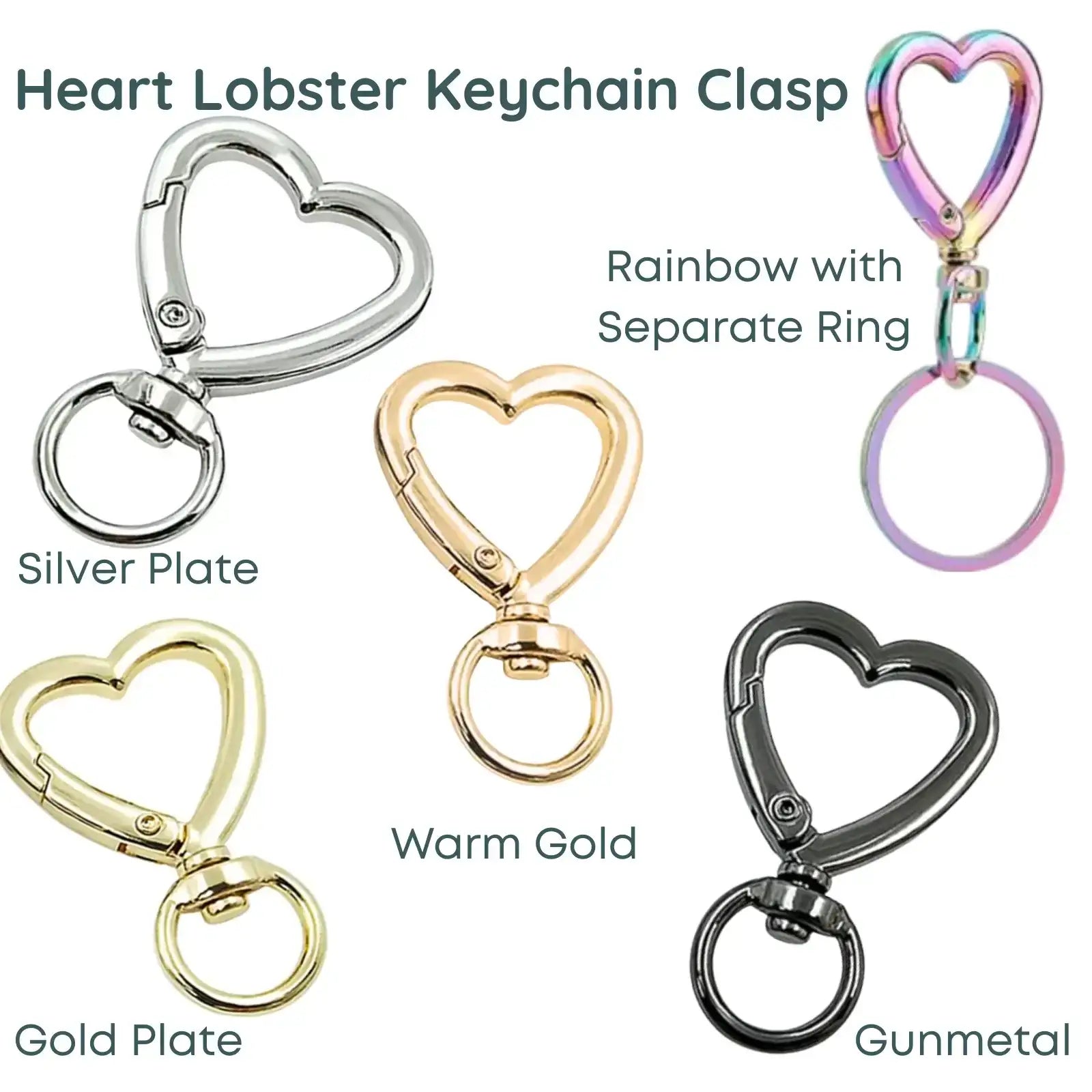 Heart Lobster Clasp, Keychain or Lanyard Closure - The Argus Collection
