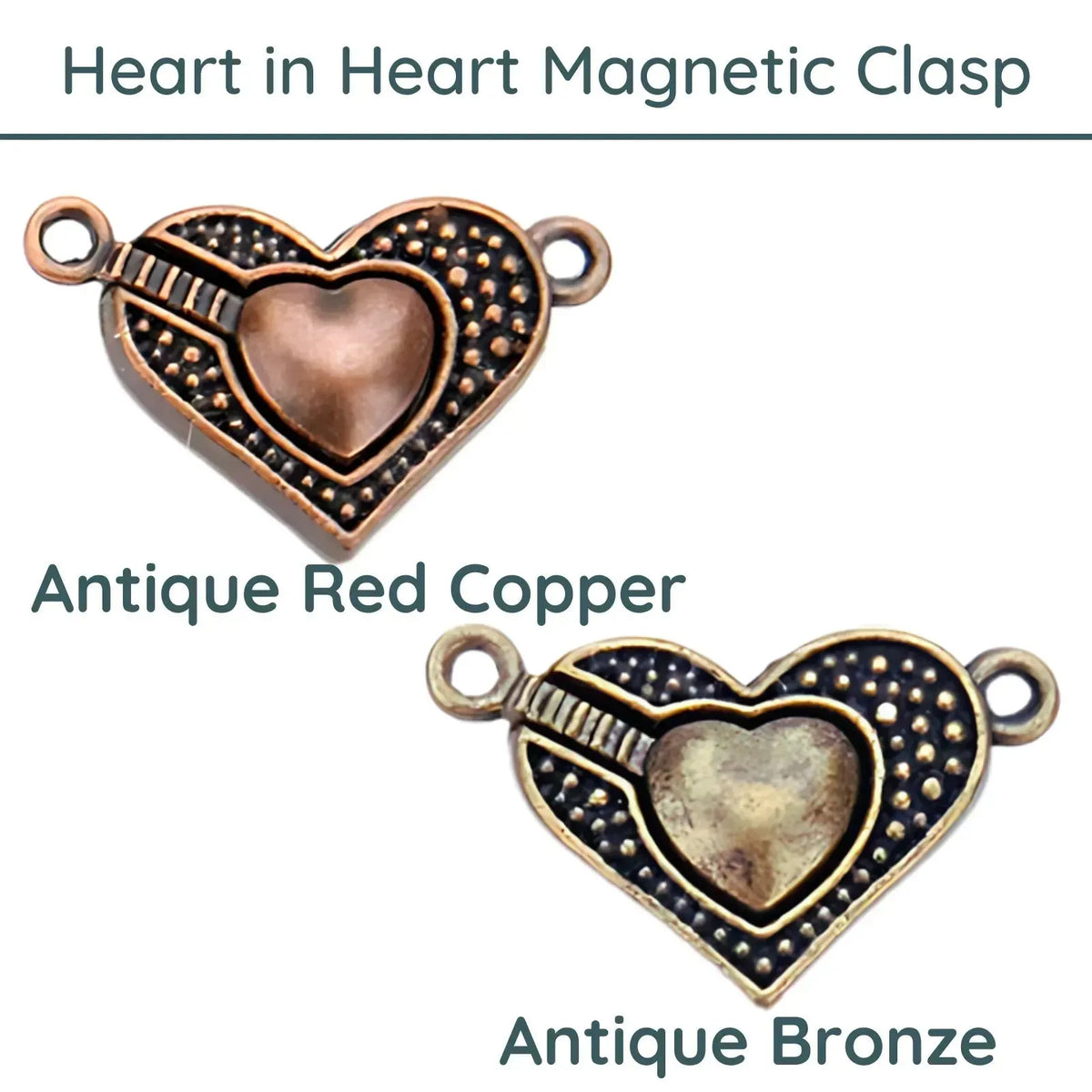 Heart in Heart, Magnetic Clasp, 1 Strand - The Argus Collection