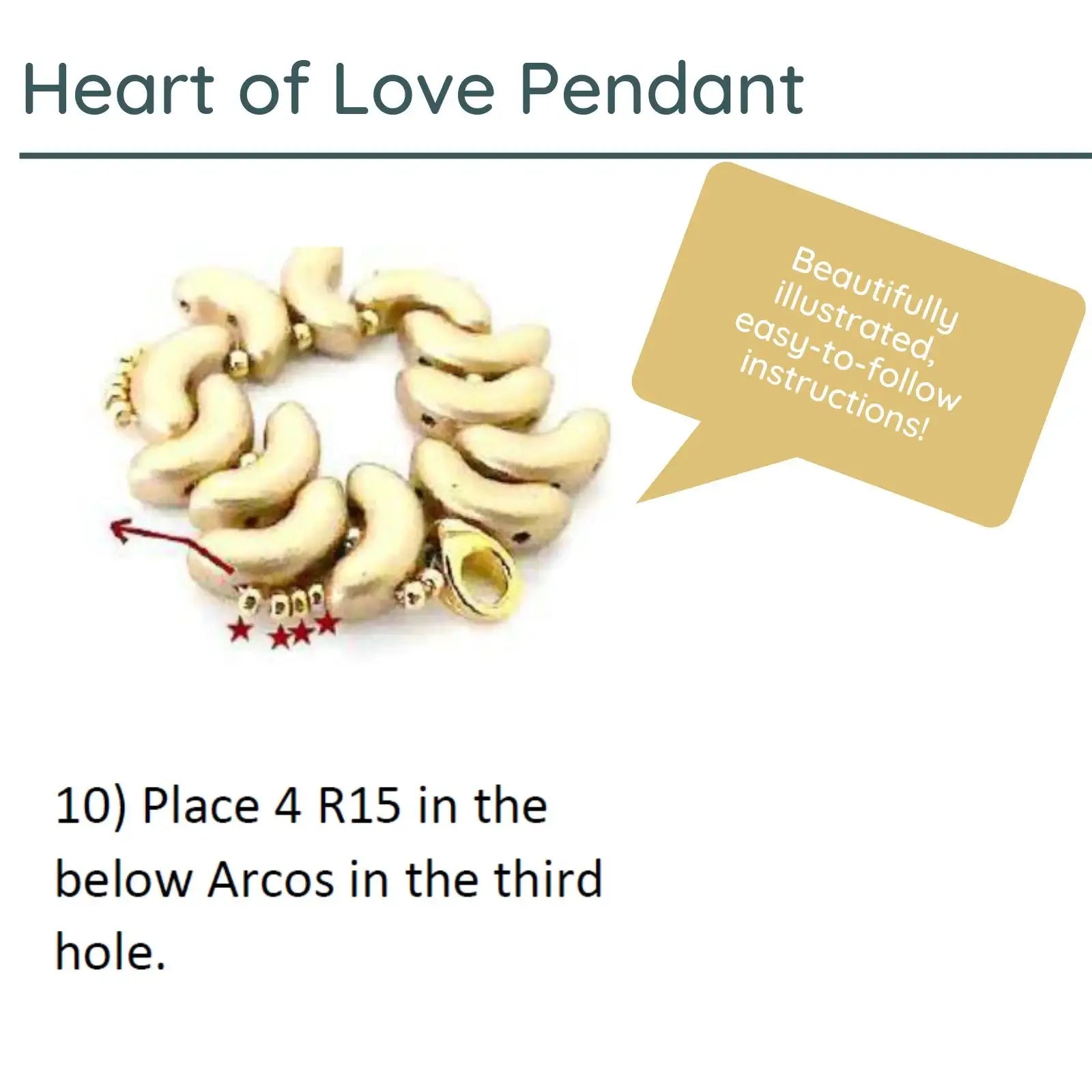 Heart of Love Pendant Pattern par Puca - The Argus Collection