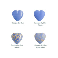 FP Czech Glass Heart Beads, Opaque Sky Blue, 4 pcs. - The Argus Collection