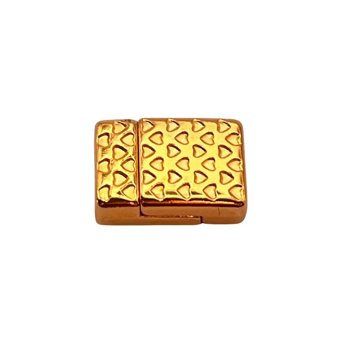 Hearts Magnetic Clasp, For 10mm Flat Leather or Cork in 24k Gold Plate - The Argus Collection