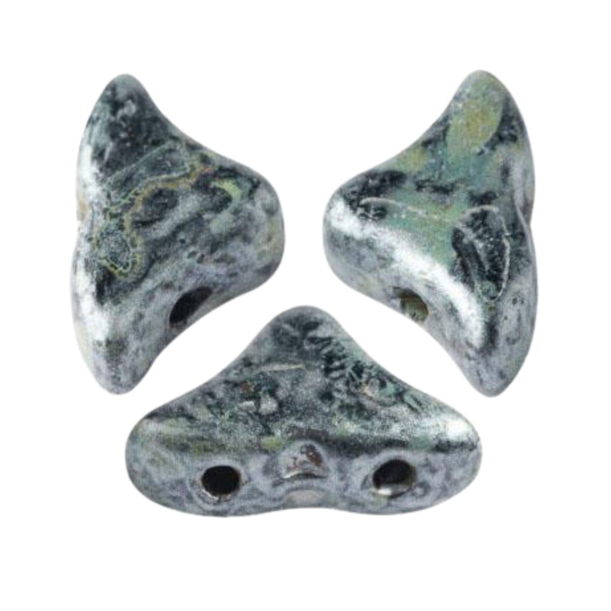Helios Beads Metallic Matte Old Silver Spotted