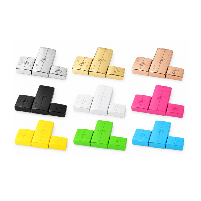 Hiilos interchangeable magnetic clasps in 9 colors and 3 sizes for beaded bracelets.