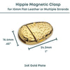 Hippie Oval Magnetic Clasp, for 10mm Flat Leather, Antique Gold & Antique Silver - The Argus Collection