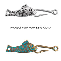 Hooked! Fishy Hook & Eye Clasp - Hooked! Fishy Hook & Eye Clasp - Antique Silver , The Argus Collection
