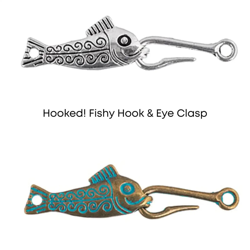 Hooked! Fishy Hook & Eye Clasp - Hooked! Fishy Hook & Eye Clasp - Antique Silver , The Argus Collection