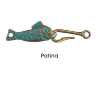 Hooked! Fishy Hook & Eye Clasp - Hooked! Fishy Hook & Eye Clasp - Patina , The Argus Collection