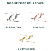 Ice Pick Pinch Bail Earwires, 2 Pair - The Argus Collection