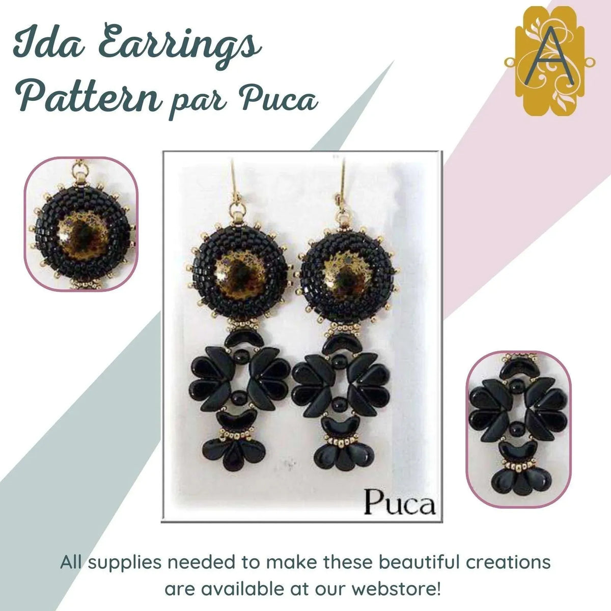 Ida Earrings Pattern par Puca - The Argus Collection