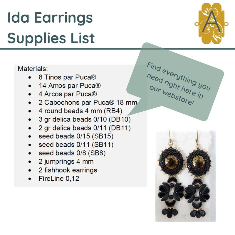 Ida Earrings Pattern par Puca - The Argus Collection