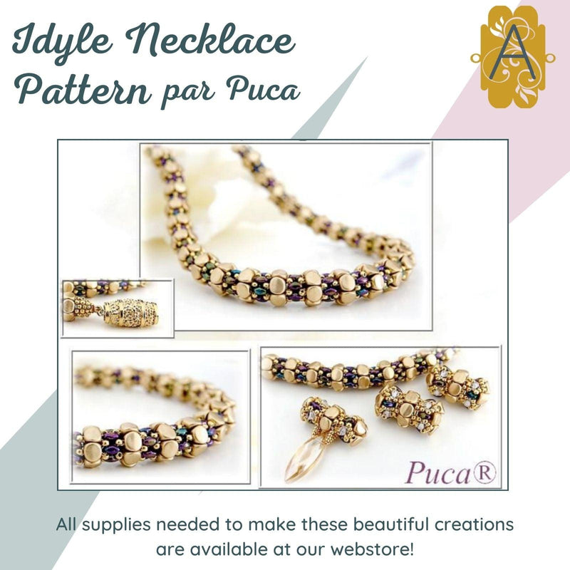 Idyle Necklace, Earrings and Beaded Bead Pattern par Puca - The Argus Collection