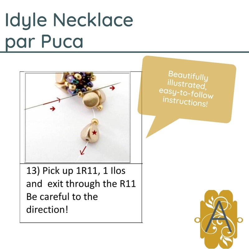 Idyle Necklace, Earrings and Beaded Bead Pattern par Puca - The Argus Collection