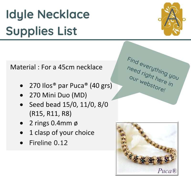 Idyle Necklace, Earrings and Beaded Bead Pattern par Puca - The Argus Collection