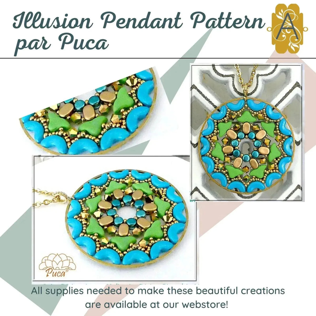 Illusion Pendant Pattern par Puca - The Argus Collection