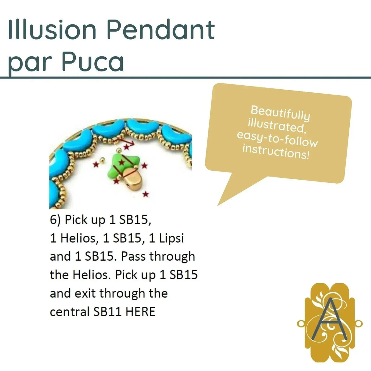 Illusion Pendant Pattern par Puca - The Argus Collection